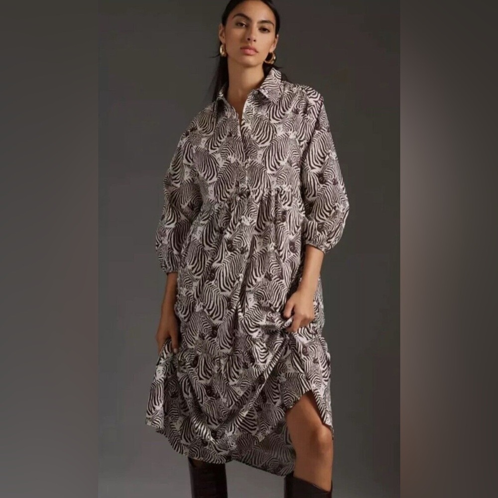 EUC Anthropologie Bettina Zebra Dress 3x